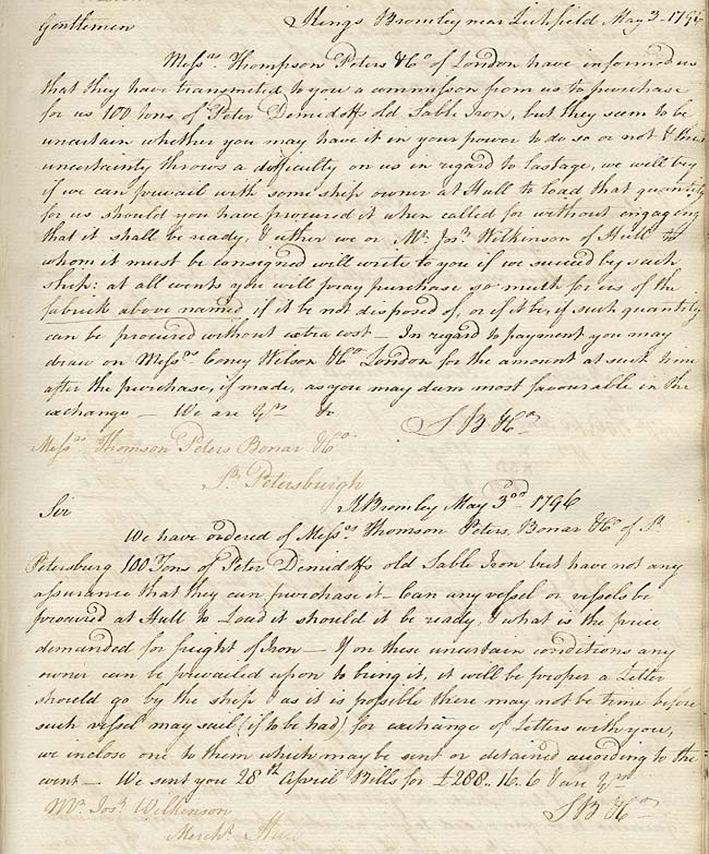 Letters from Samuel Barnett and Co