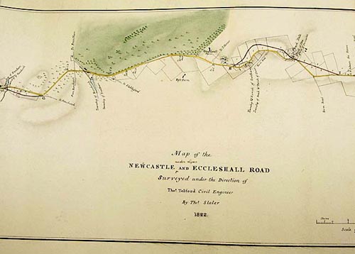 Plan of the turnpike road from Newcastle-under-Lyme to Eccleshall ( Click to zoom in )