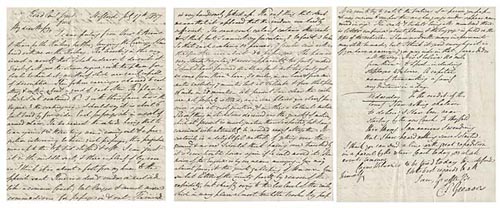 Letter describing a railway journey in 1837 from Birmingham to Stafford ( Click to zoom in )