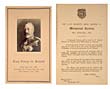 Notice of memorial service and in memoriam card for George V. image link