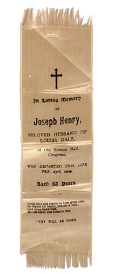 Joseph Henery memorial silk bookmark image