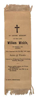 William Wincle memorial silk bookmark image