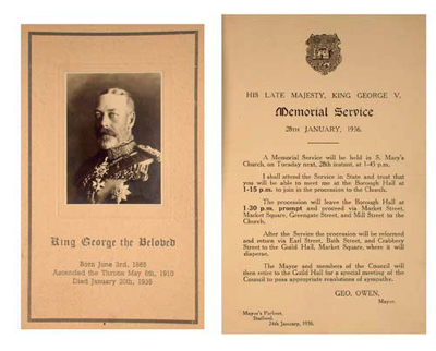 Notice of memorial service and in memoriam card for George V. image