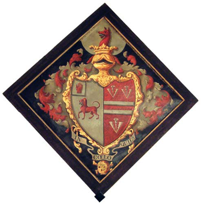 Painted hatchment from the Wolseley family image