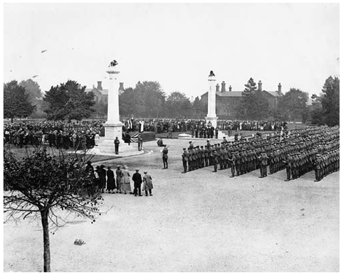 Dedication of the South and North Staffords War Memorials in 1922 image