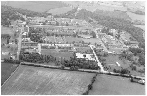 Aerial view of the Barracks in the 1980s  image