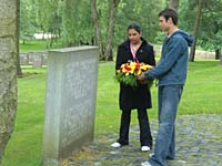 Laying the wreath at the German Military Cemetery